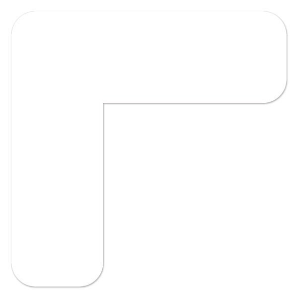 Ergomat DuraStripe Mean Lean 4inx4inx1in 90 degrees Angle Rounded Corners White, 80PK DSML-CR4-W-KIT - main